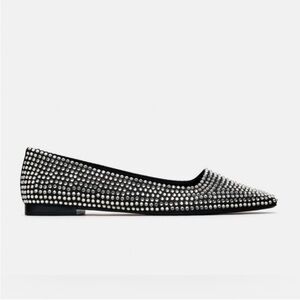 ZARA Rhinestone studded ballet flats size 35/5 NWT